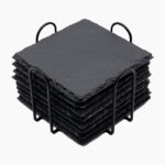 Podmetači za čaše. 6 komada. Crne boje.